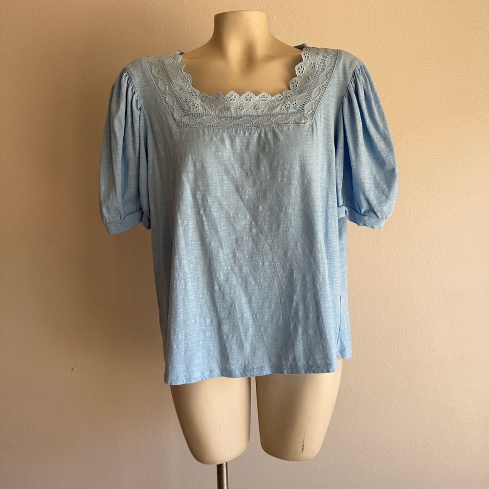 #14 St. John’s bay100% cotton Light Blue Women's Top